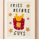 Fries Before Guys – Handmade Fabric & Felt Wall Art