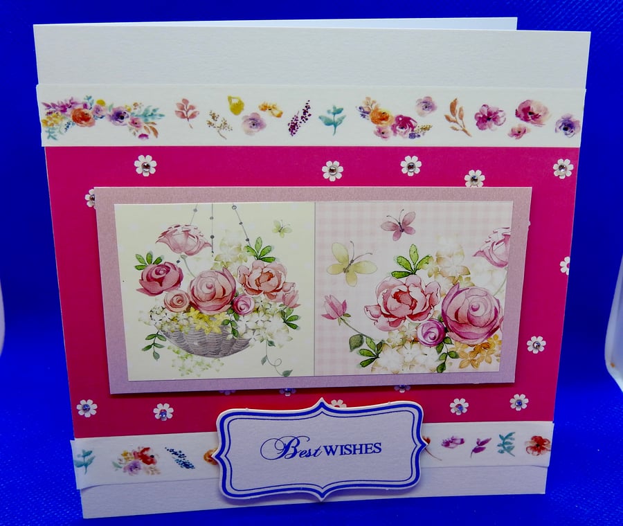 Best wishes floral card
