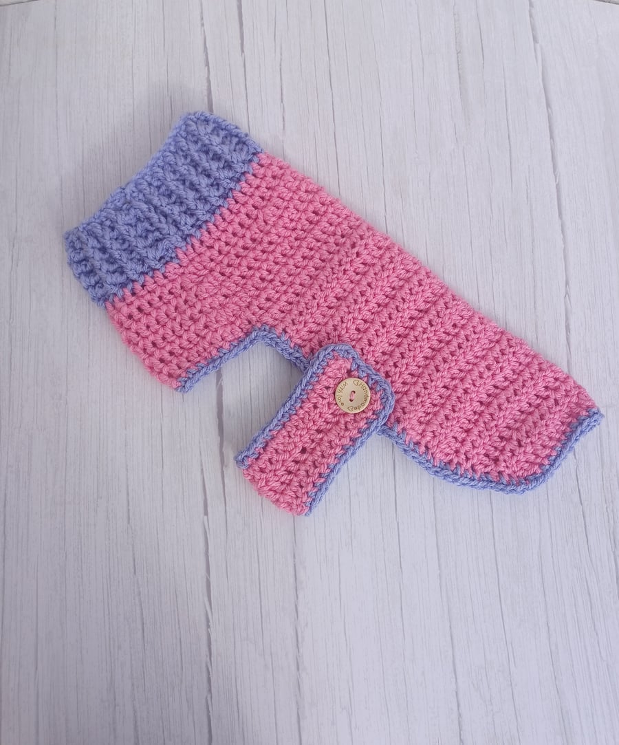 Crochet chunky dog sweater, pink cat jumper, gift idea for pet
