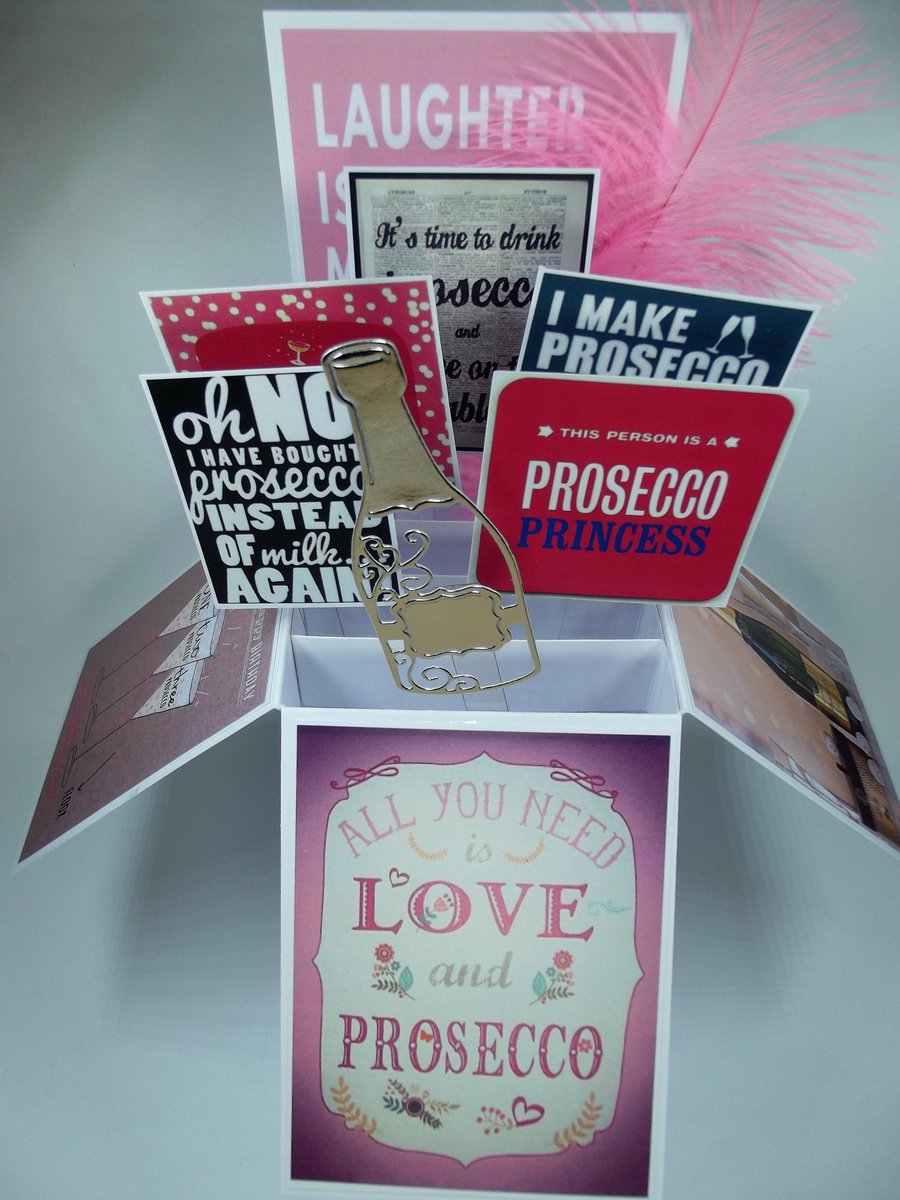Ladies Birthday Card With Posecco