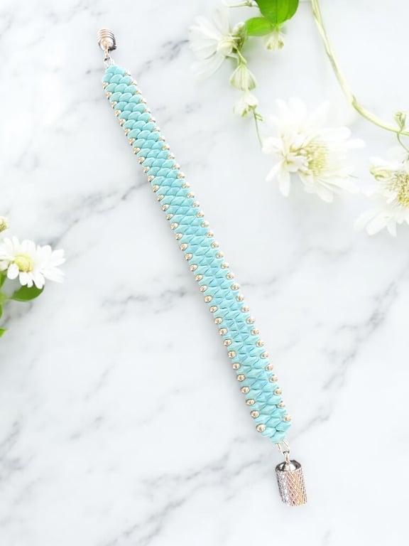 Slim SuperDuo Bracelet - Matte Seafoam 