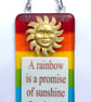 Handmade Fused Glass Rainbow Picture - Sunshine After The Rain - Hanging Sign - Image 2