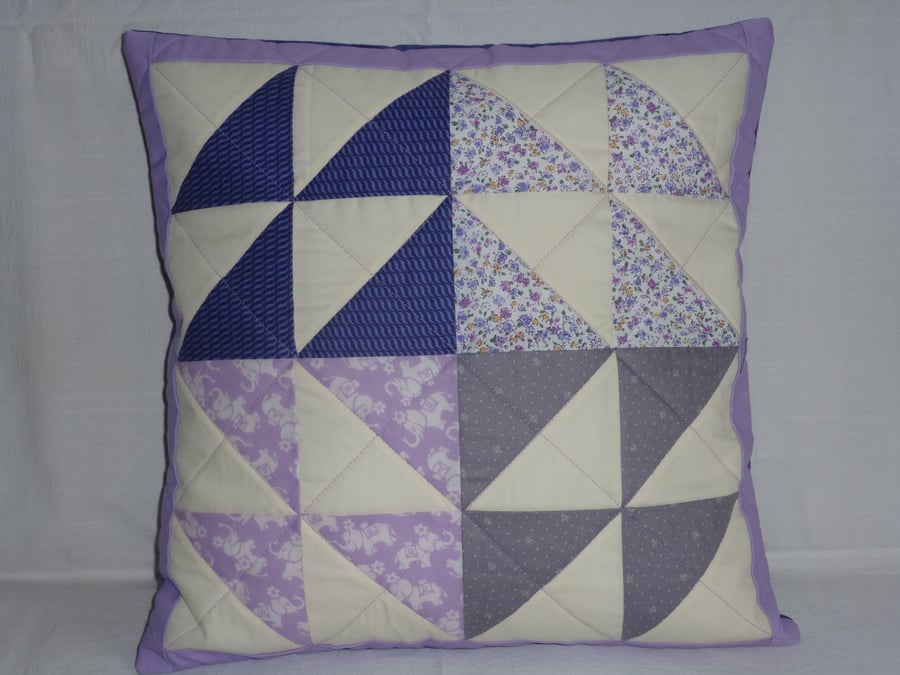 Purple Patchwork Cushion