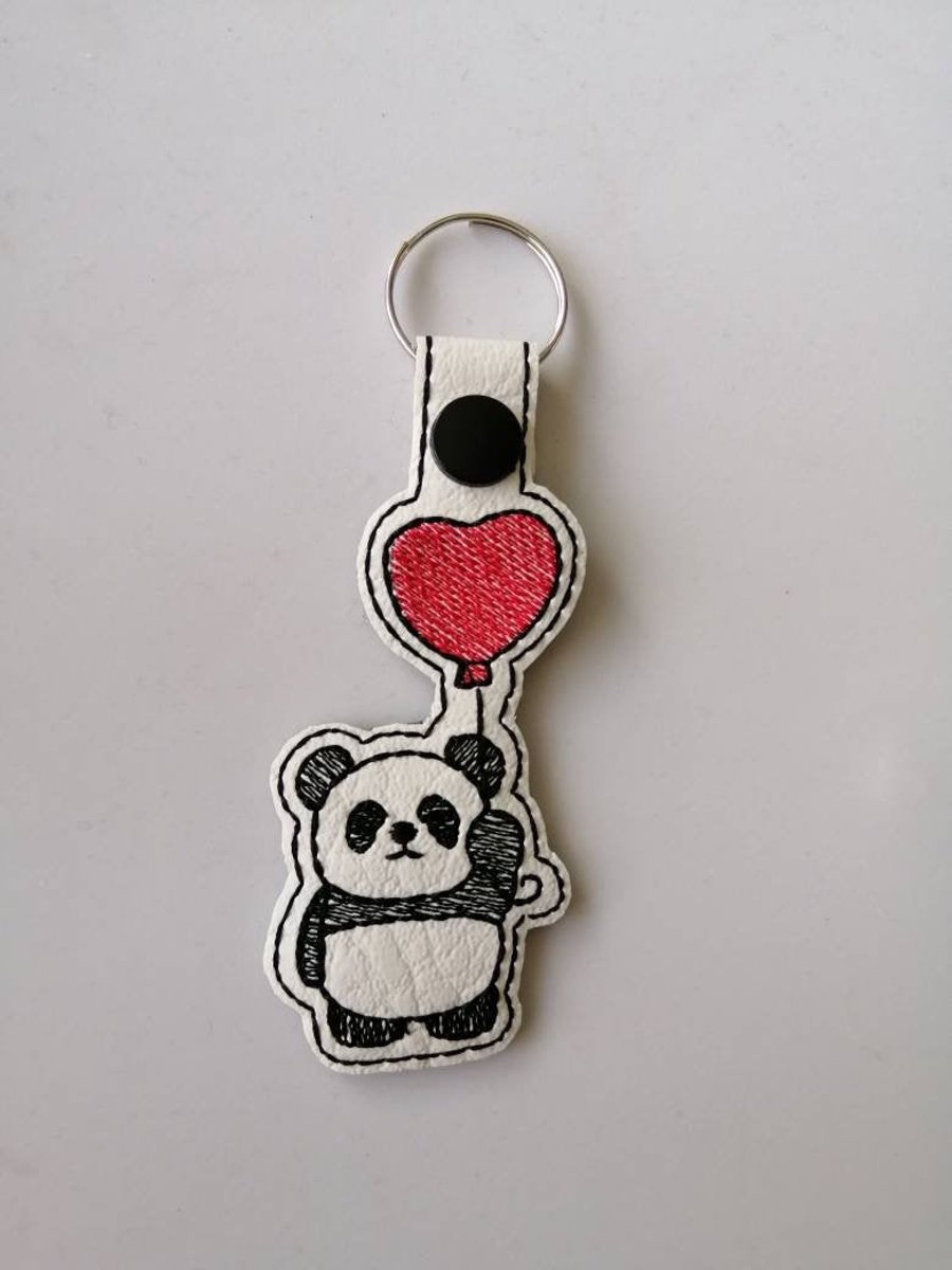 780. Panda balloon keyring.