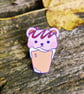 Bear pin, Bear Christmas gift, Bear Brooch, Bear jewellery, Coffee pin - Image 1