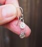 Unique Dangle Earrings, Silver Drop Earrings, Silver Disc Dangle Drop Earrings - Image 2