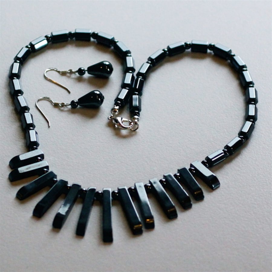 Hematite Necklace and Earring Set
