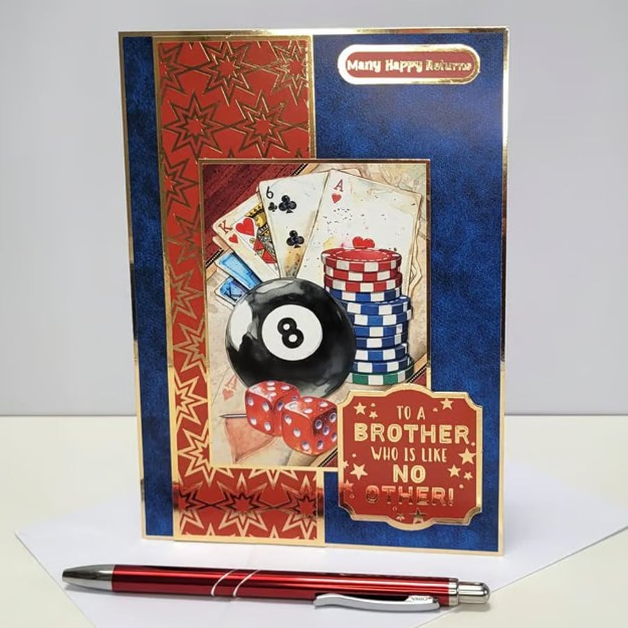 Brother Birthday Card - Many Happy Returns - Poker Games Night