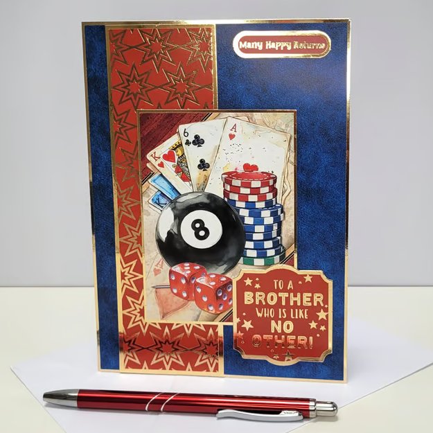 Brother Birthday Card - Many Happy Returns - Poker Games Night