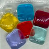Fused glass kiln carved heart wedding favours