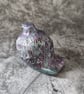 Baby Fledgling Ornament, Metallic Purple Green Little Bird Sculpture - Image 6