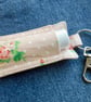 Key ring lip balm holder pink floral fabric keyring  - Image 4