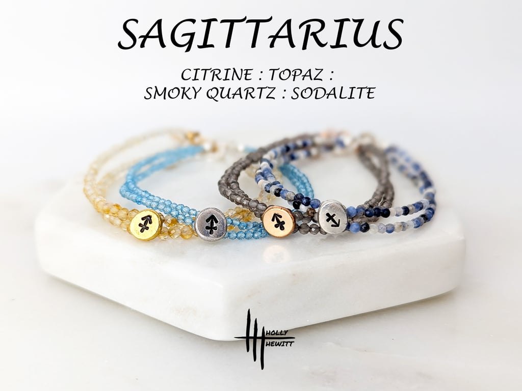 Sagittarius Zodiac Healing Gemstone Beaded Bracelets