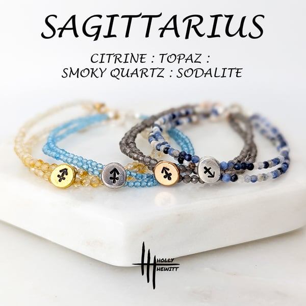 Sagittarius Zodiac Healing Gemstone Beaded Bracelets