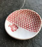 Porcelain bowl, dipping bowl honeycomb and bee red white The Porcelain Menagerie - Image 4