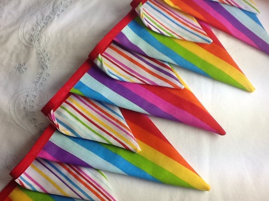 Circus bunting flags- Rainbow colours,11 flags, playroom, bedrooms or photo prop