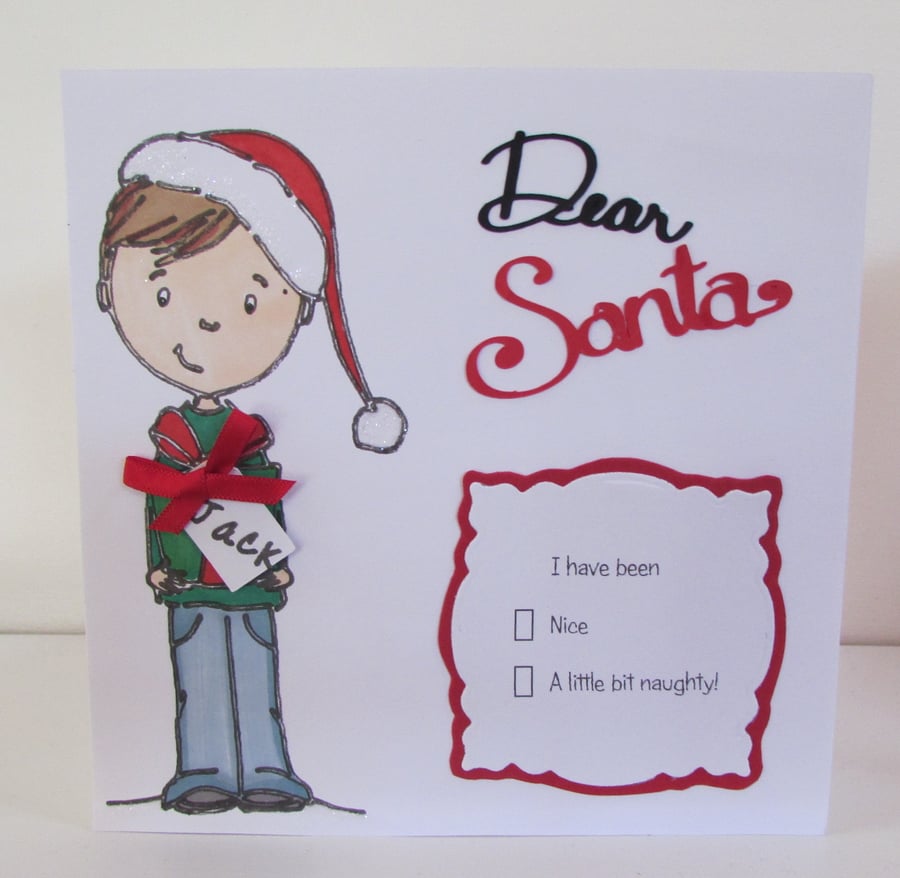 Personalised Christmas Card  - for a boy