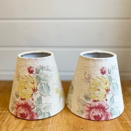 Vintage French fabric candle clip lampshade , bedside lamp