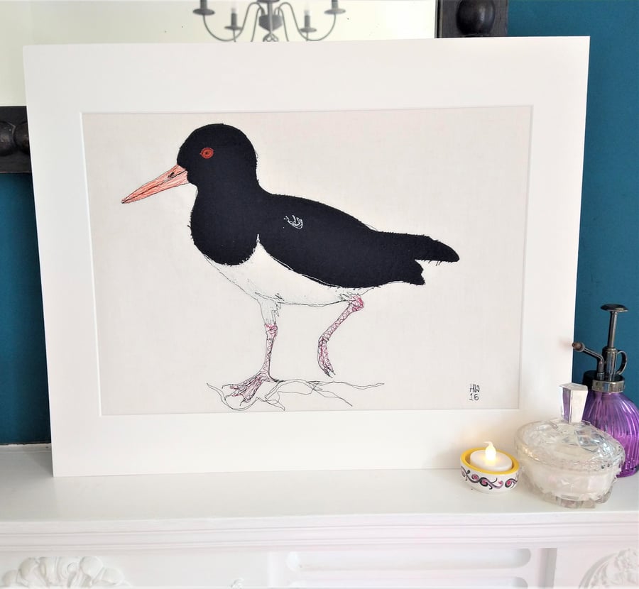 Oystercatcher Embroidered Portrait