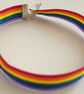 Pride Rainbow Satin Ribbon Choker Necklace with Adjustable Fastenings - Image 2