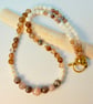 Striped Agate, Glass Pearl & Shell Necklace, Birthday Present, Anniversary gift - Image 7