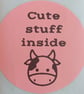 50 'Cute Stuff Inside' Thermal Printed Stickers (Cow mix) - Image 1