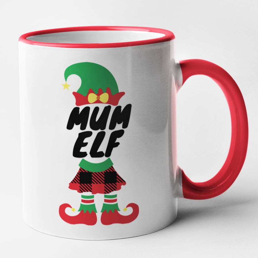 Mum Elf Christmas Mug - Funny Novelty Christmas Mug Gift