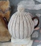 Medium Tea Cosy for 6 Cup, 1.1 lt Tea Pot, Hand Knitted, Brown Betty Compatible