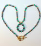 Hematite And Emerald Green Glass Necklace - Handmade In Devon - Image 1