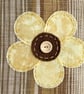 Boho Tote Bag with Yellow Hand-stitched Flower - Image 3