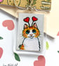 Ginger Cat Valentine Keyring – Cute Acrylic Kitty with Heart Headband