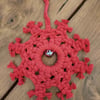 Red Macrame Snowflake Christmas Decoration 