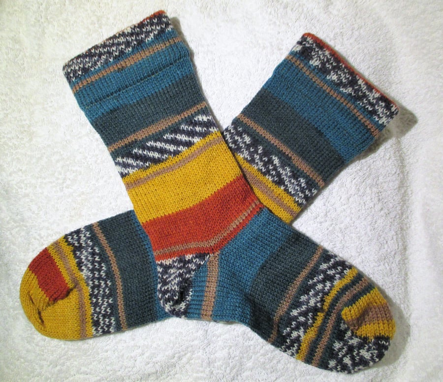 Handmade Wool Socks SIZE: 4-6 UK, 6-8 US, 36-38 EURO