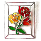 Roses Stained Glass Art Picture Suncatcher Handmade 