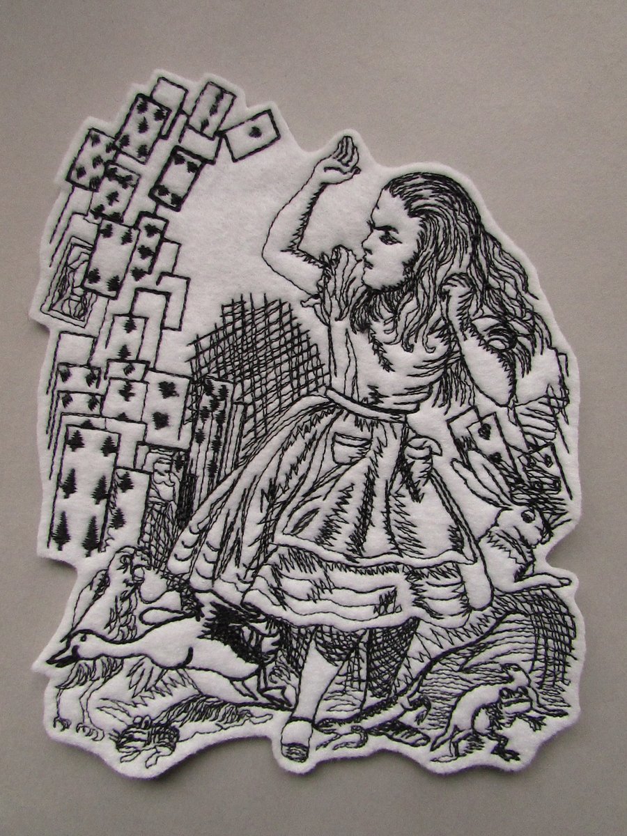 Alice in wonderland Embroidered Sew on Applique Patch