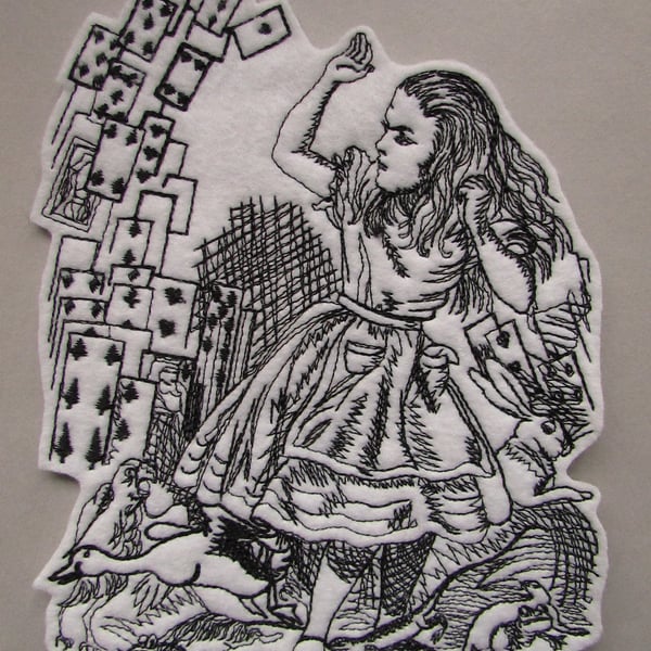 Alice in wonderland Embroidered Sew on Applique Patch