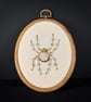 Spider Beaded Embroidery Wall Hanging - Gold Colour Way Crazy Lace Agate