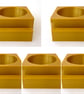 Five gold tea light display stands for fused glass panels - 4mm slot