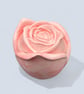 Pink marbled trinket pot with rose lid - handmade jewellery box or keepsake pot - Image 8