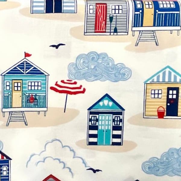 Cream Beach Huts Fat Quarter