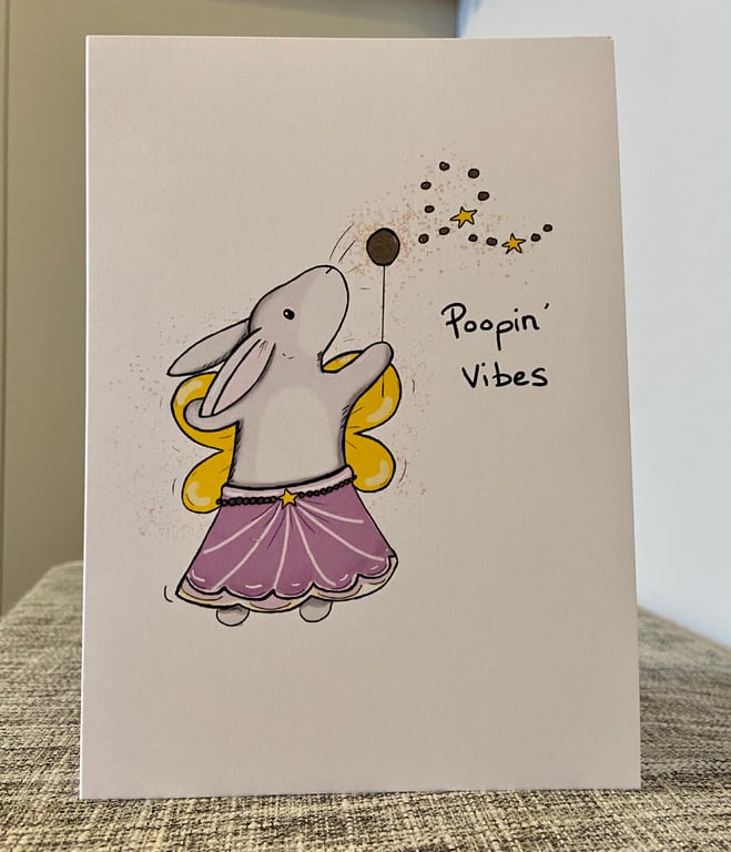 Poopin’ vibes poop fairy bunny get well card