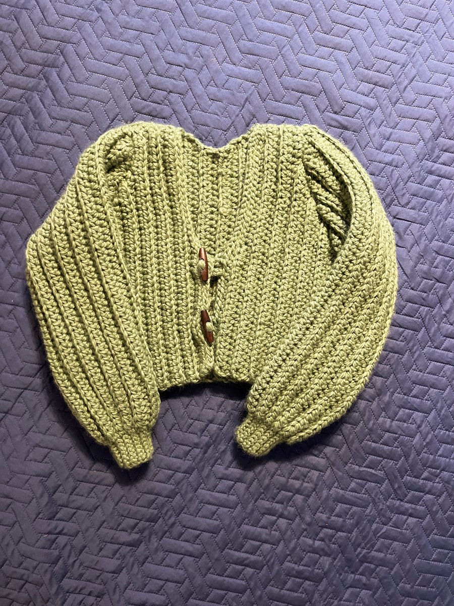 Chunky Crochet Cardigan – Wool Blend Handmade Sweater