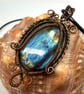 Love Tokens: Copper Wire Wrapped Labradorite Pendant On Waxed Cord Necklace