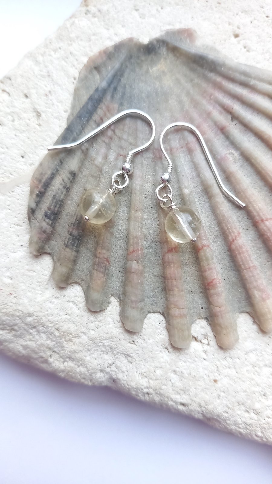 Dainty Pastel Yellow Citrine Drop Earrings