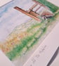 Watercolour print of a Southdowns Sussex Hedgehog - Image 5
