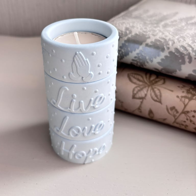  Blue Tea Light Holder - Minimalist Candle Holder - Modern Home Decor