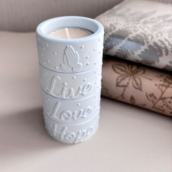  Blue Tea Light Holder - Minimalist Candle Holder - Modern Home Decor