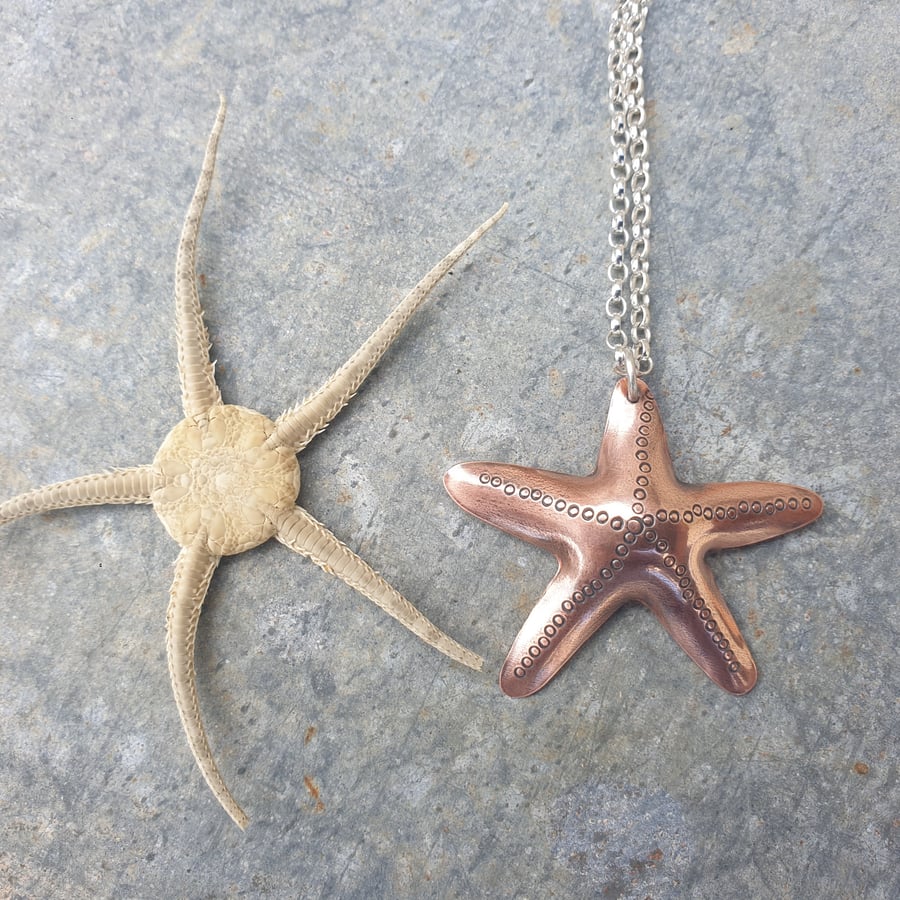 Copper starfish pendant