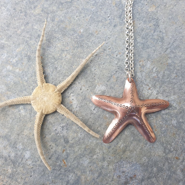 Copper starfish pendant