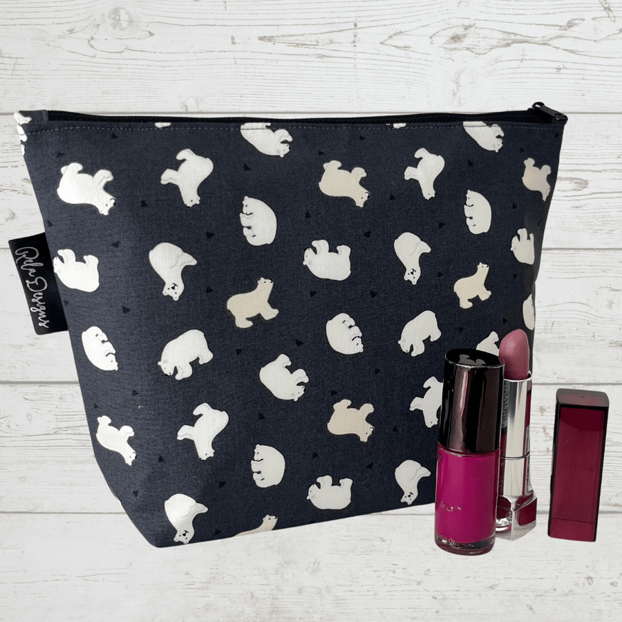 Makeup bags polar bears black 